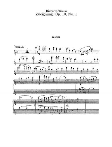 Strauss - 8 Gedichte aus "Letzte Blätter" - Zueignung (No. 1) For Voice and Orchestra (Composer, C major)