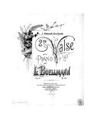 Boëllmann - Deuxième valse, Op. 14 - Score