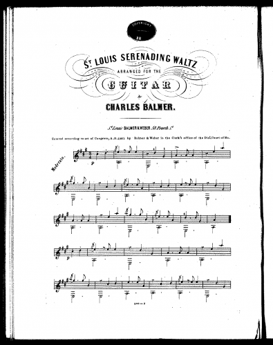 Balmer - St. Louis Serenading Waltz - For Guitar (Composer) - Score