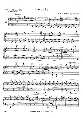 Clementi - Four Piano Sonatas, Op. 12 - Piano Score - Sonata No. 1 in B♭ major 