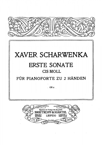 Scharwenka - Piano sonata No. 1 in C# minor, Op. 6 - Score