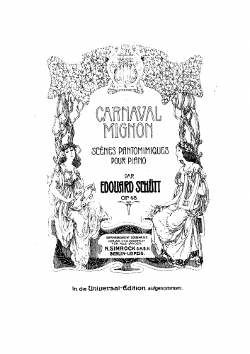 Schütt - Carnaval Mignon, Op. 48 - Score