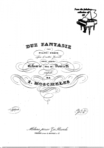 Moscheles - Souvenirs de Belisaire - Score