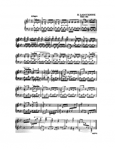 Ladukhin - Study in B-flat major - Score