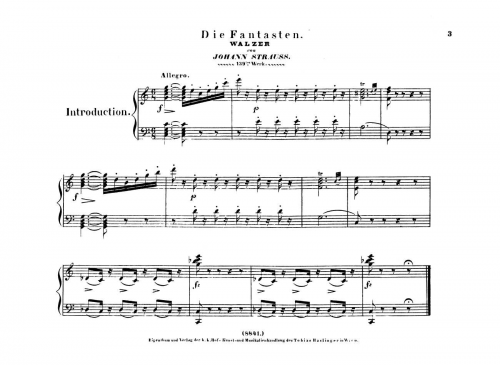 Strauss Sr. - Die Fantasten, Op. 139 - For Piano solo - Score