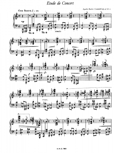 Backer-Grøndahl - 3 Etudes de Concert, Op. 47 - Piano Score - 2. Etude in A minor