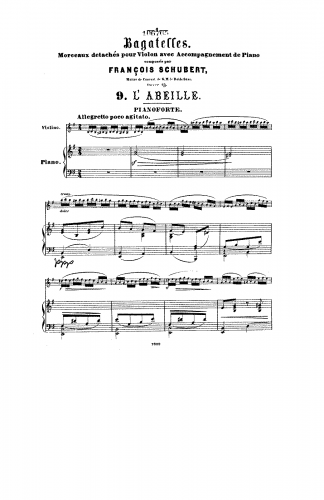 Schubert - Bagatelles - Die Biene / L'Abeille / The Bee (No. 9) For Cello and Piano (Roth)