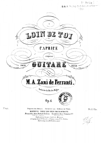 Ferranti - Caprice 'Loin de toi', Op. 6 - Score