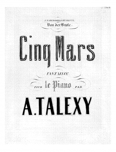 Talexy - Fantaisie brillante sur 'Cinq Mars' - Score
