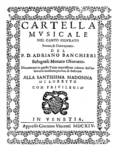 Banchieri - Cartella musicale nel canto figurato, fermo, & contrapunto ''(in third edition)'' - Complete Book