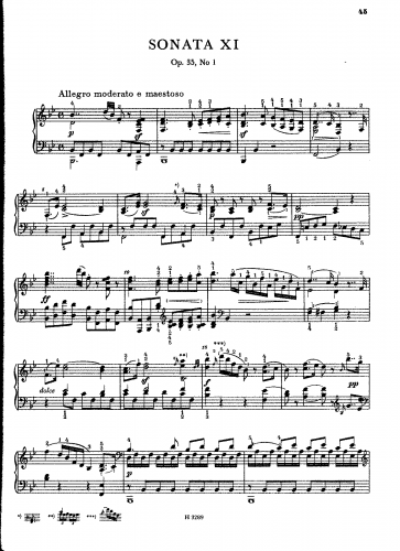 Dussek - Piano Sonata No. 11, Op. 35 No. 1 - Score