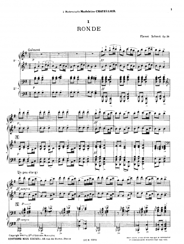 Schmitt - Sur cinq notes, Op. 34 - Score