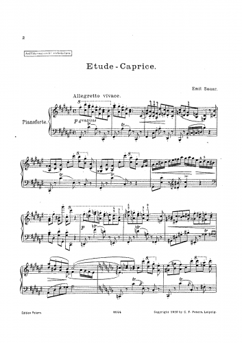 Sauer - 3 Concert Etudes - 2. Etude-Caprice