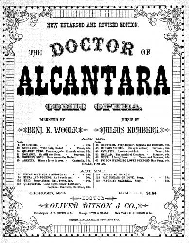 Eichberg - The Doctor of Alcantara - Vocal Score - Score