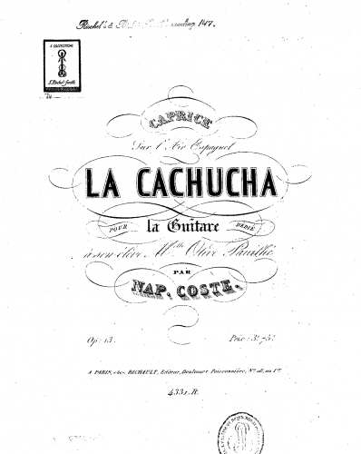 Coste - Caprice sur l'air espagnol 'La Cachucha', Op. 13 - Score
