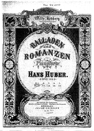 Huber - Balladen und Romanzen, Op. 104 - No. 1