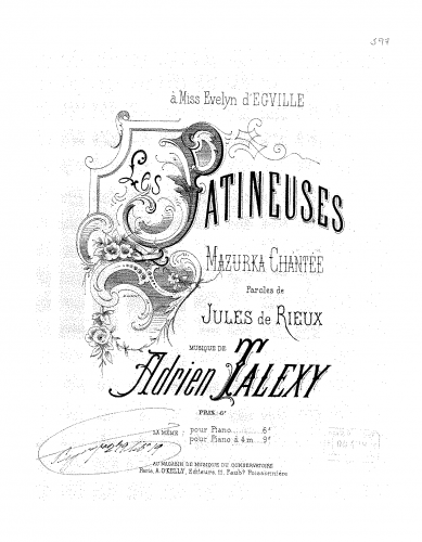 Talexy - Les patineuses - For Voice and Piano - Score