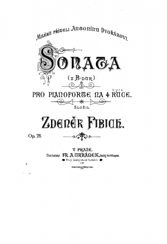 Fibich - Sonata for Piano 4-hands, Op. 28 - Score