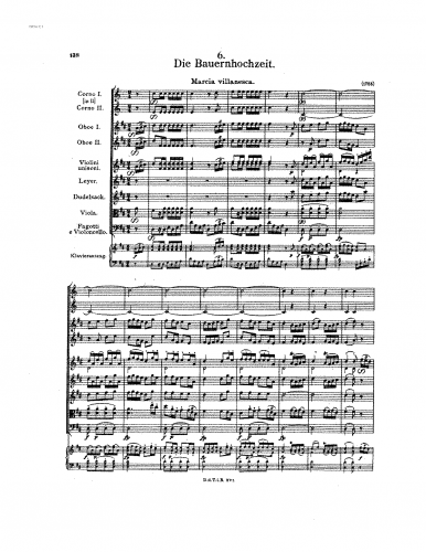 Mozart - Die Bauernhochzeit - Score