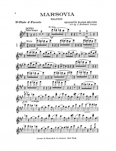 Blanke-Belcher - Marsovia Waltzes - For Military Band (Lampe)