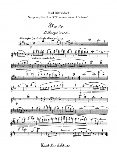 Dittersdorf - 6 Symphonies after Ovid's Metamorphoses - Symphony No. 3 in G major, 'Verwandlung Actæons in einen Hirsch', Kr.75