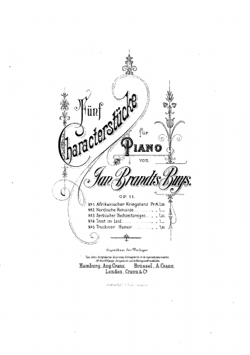 Brandts Buys - 5 Charakterstücke - Piano Score - Score
