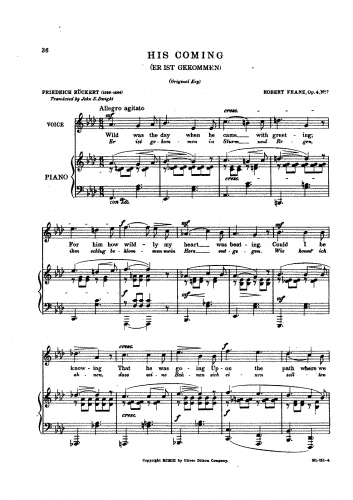 Franz - 12 Gesänge, Op. 4 - Vocal Score - 7. Er ist gekommen in Sturm und Regen