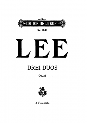 Lee - 3 Duos for 2 Cellos, Op. 38