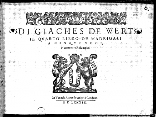 Wert - Madrigali a 5 voci, Libro 4