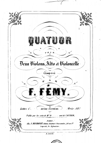 Fémy - String Quartet, Lettre C.