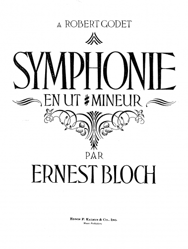 Bloch - Symphonie  en ut# mineur - Full Score - Score