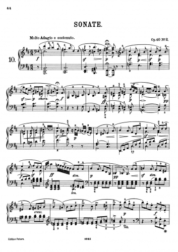 Clementi - Three Piano Sonatas, Op. 40 - Piano Score - Sonata No. 2 