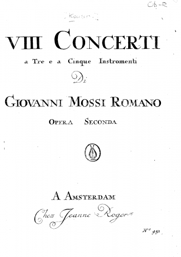Mossi - 8 Concertos for 3 and 5 Instruments