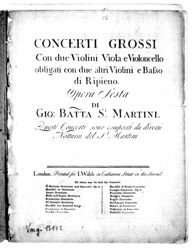 Sammartini - 6 Concerti Grossi