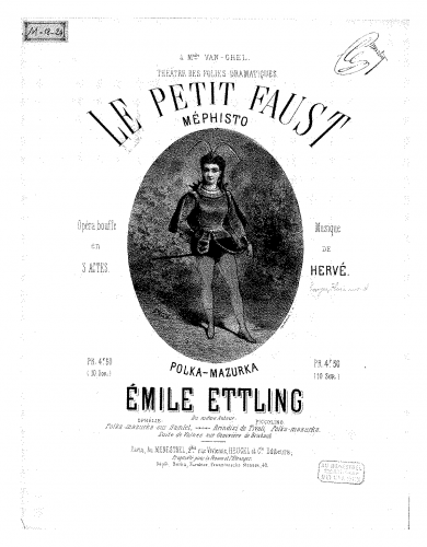 Ettling - Polka-mazurka sur 'Le petit Faust' - Score