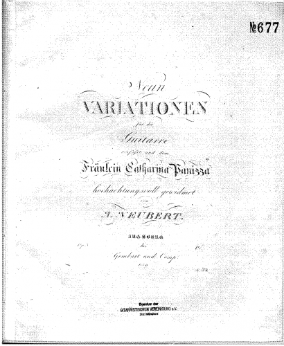 Neubert - 9 Variations - Guitar Scores - Score
