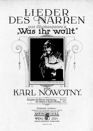 Nowotny - Lieder des Narren - Score