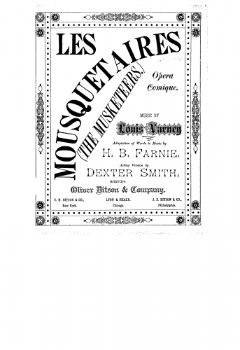 Varney - Les mousquetaires au couvent - Vocal Score - Score