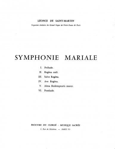 Saint-Martin - Symphonie Mariale - Score