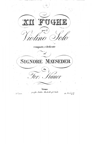 Kauer - Preludes and Fugues for Violin - Score