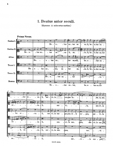 Praetorius - A solis ortus cardine - Score