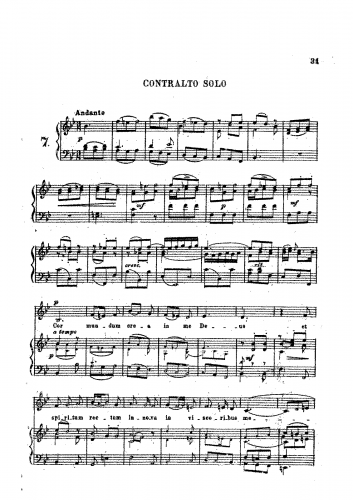 Pergolesi - Miserere mei - Vocal Score Selections - Cor mundum in crea me, Deus