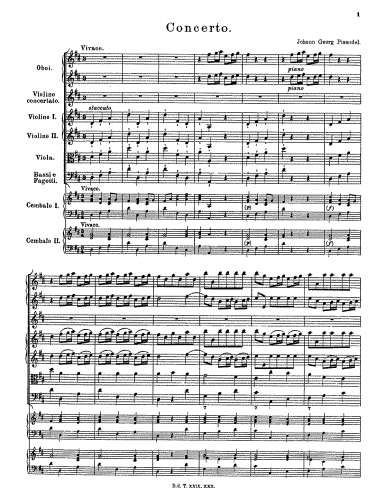 Pisendel - Violin Concerto in D major - Score