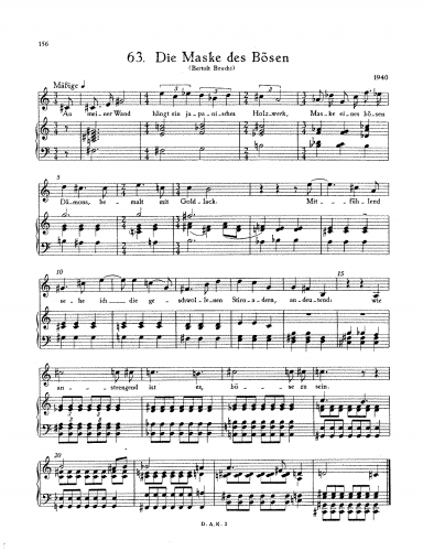 Eisler - Die Maske des Bösen - Score