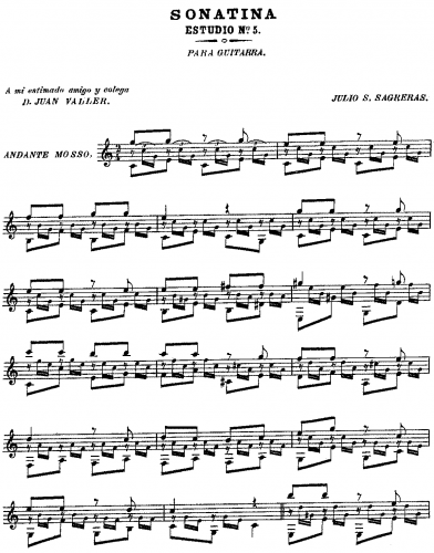 Sagreras - Guitar Sonatina - Score