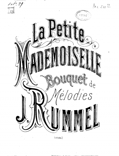 Rummel - Bouquet de mélodies sur des motifs de 'La petite mademoiselle' - Score