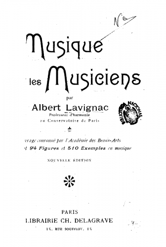 Lavignac - La musique et les musiciens - Books - Complete Book