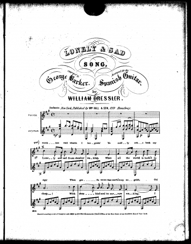 Barker - Lonely and sad - For Voice and Guitar (Dressler) - Score