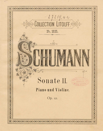 Schumann - Violin Sonata No. 2 - Scores and Parts