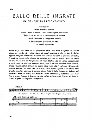 Monteverdi - Il ballo delle ingrate in genere representativo - Score
